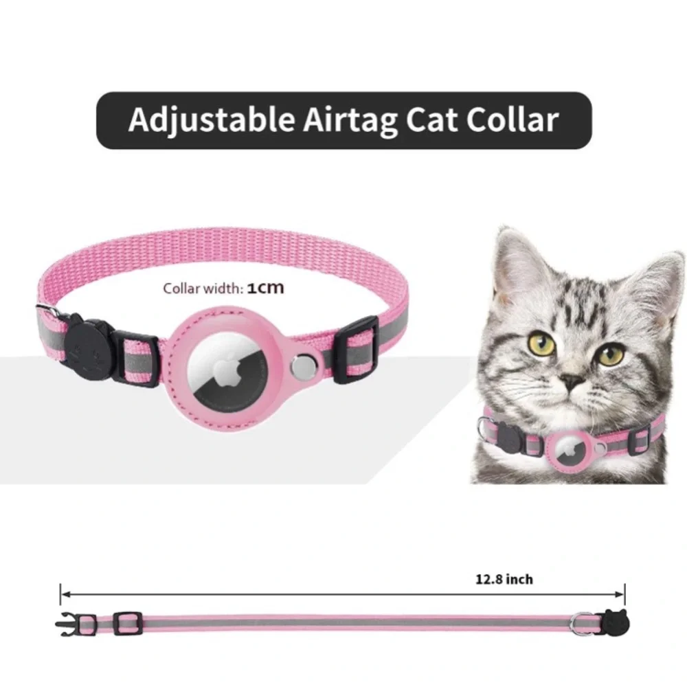 Pink AirTag cat collar